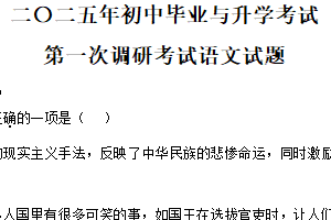 2025年江苏省盐城市盐城经济技术开发区部分校中考第一次检测语文试题（含解析）