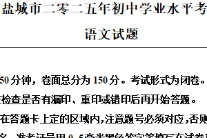 2025年江苏省盐城市中考语文真题（含解析）