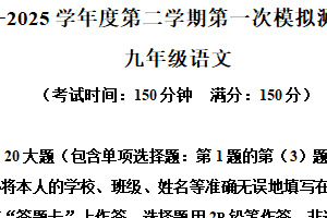 2025年江苏省扬州市宝应县中考一模语文试题（含解析）
