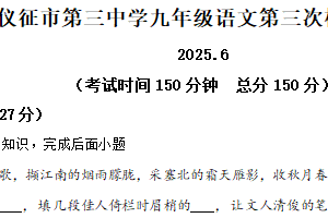 2025年江苏省扬州市仪征市第三中学中考三模语文试题（含解析）