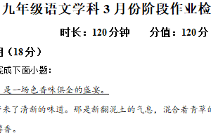 江苏省南京师范大学新城初级中学2024-2025学年九年级下学期3月月考语文试题（含解析）