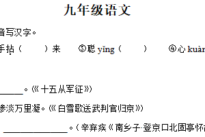 江苏省南京市第一中学2024-2025学年九年级下学期3月月考语文试题（含解析）
