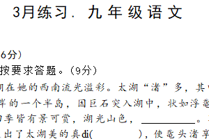 江苏省无锡市积余实验学校2024-2025学年九年级下学期3月练习语文试题（含答案）