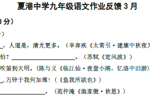 江苏省无锡市江阴市夏港中学2024-2025学年九年级下学期3月作业反馈语文试题（含答案）