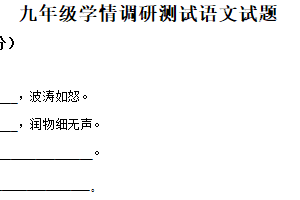 江苏省徐州市沛县2024-2025学年九年级下学期3月月考语文试题（含解析）