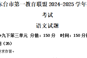 江苏省盐城市东台市第一教育联盟2024-2025学年九年级下学期开学考试语文试题（含解析）