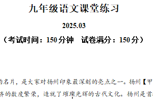 江苏省扬州市高邮市秦邮初级中学2024-2025学年九年级下学期第一次月考语文试题（含解析）