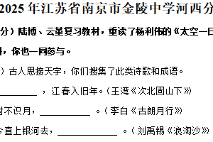 2025年江苏省南京市金陵中学河西分校中考四模语文试卷（含解析）