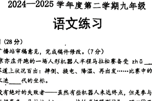 2025年江苏省宿迁市宿城区中考三模语文试题（无答案）
