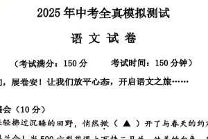 2025年江苏省宿迁市中考三模语文试题（无答案）