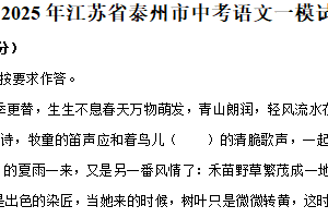 2025年江苏省泰州市中考语文一模试卷（含解析）