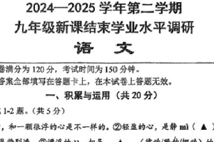 江苏省常州市四校联考2024-2025学年九年级下学期新课结业语文试题（含答案）