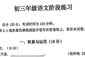 江苏省苏州工业园区星洋学校2024-2025学年九年级下学期3月月考语文试题（含答案）