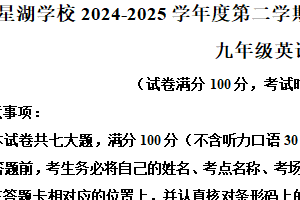 2025年江苏省苏州工业园区星湖学校中考二模监测英语试题（含解析）