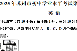 2025年江苏省苏州市中考模拟英语试题（含解析）