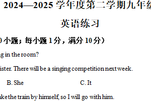 2025年江苏省宿迁市南京师范大学附属中学宿迁分校联考中考模拟英语试题（含解析）