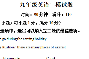 2025年江苏省徐州市树德中学中考二模英语试题（含解析）