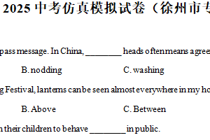 2025年江苏省徐州市中考仿真模拟英语试题（含解析）