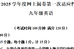 2025年江苏省扬州市高邮市中考一模英语试题（含解析）