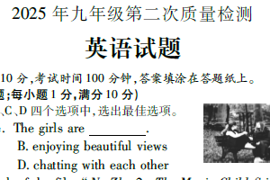 江苏省徐州市新沂市2025年中考二模英语试题（含答案）