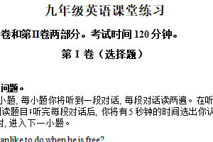 江苏省盐城市阜宁县实验初级中学2024-2025学年九年级下学期3月月考英语试题（含答案）