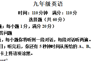 江苏省南京市树人中学2024-2025年九年级下学期3月月考英语试卷（含答案）