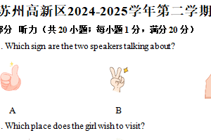 江苏省苏州市高新区2024-2025学年九年级下学期3月月考英语试卷（含答案）