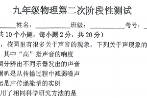 江苏省南京东山外国语学校2024-2025学年九年级下学期月考物理试卷（含答案）