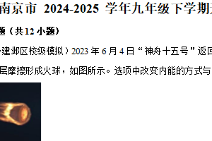 江苏省南京市2024-2025学年九年级下学期开学适应性测试物理练习卷（含解析）