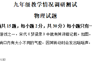 2025年江苏省常州市天宁区常州市实验初级中学中考一模物理试题（含解析）
