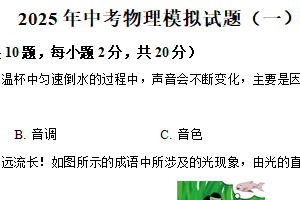 2025年江苏省淮安市涟水县中考三模物理试题（含解析）