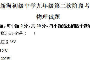 2025年江苏省连云港市苍梧中学中考二模物理试题（含解析）