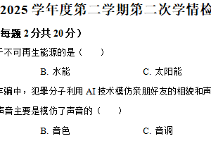2025年江苏省连云港市东海县朱自清中学中考二模物理试题（含解析）