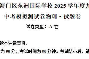 2025年江苏省南通市海门区东洲国际学校模拟预测物理试题（含解析）