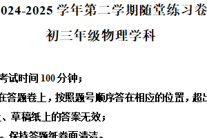 2025年江苏省苏州工业园区中考二模物理试题（含解析）