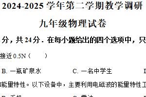 2025年江苏省苏州市苏州工业园区星湾学校中考二模物理试题（含解析）