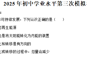 2025年江苏省宿迁市沭阳县中考三模物理试题（含解析）