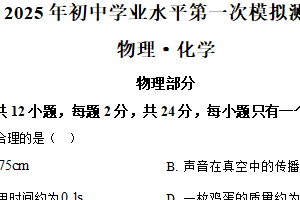 2025年江苏省宿迁市泗阳县中考一模物理试题（含解析）