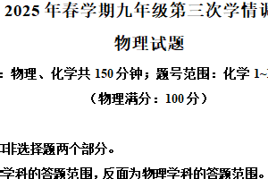 2025年江苏省泰州市泰兴市洋思中学中考三模物理试题（含解析）