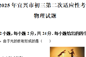 2025年江苏省无锡市宜兴市中考二模物理试题（含解析）