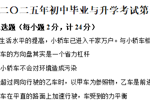 2025年江苏省盐城市东台市部分校中考第一次检测物理试题（含解析）