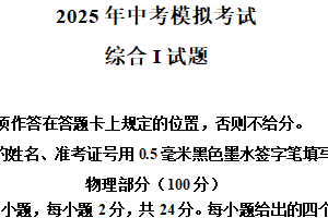 2025年江苏省盐城市东台市中考一模物理试题（含解析）