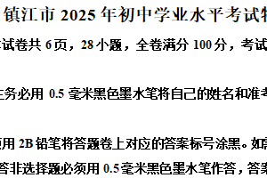 2025年江苏省镇江市中考物理试题（含解析）