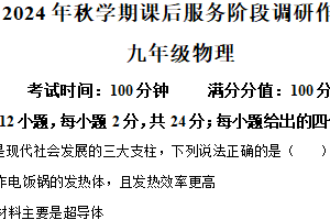 江苏省无锡市宜兴市和桥镇第二中学2024-2025学年九年级下学期3月阶段性练习物理试题（含解析）