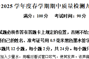 江苏省盐城市东台市第五教育联盟2024-2025学年九年级下学期4月期中物理试题（含解析）