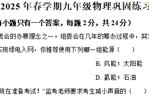 江苏省盐城市射阳县实验初级中学2024-2025学年九年级下学期3月月考物理试题(强化班）（含解析）