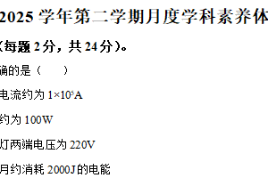 江苏省扬州市朱自清中学2024-2025学年九年级3月月考物理试题（含解析）