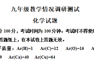 2025年江苏省常州市中考一模化学试卷（含解析）