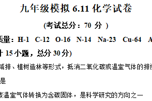 2025年江苏省连云港市部分学校中考模拟化学试卷（含解析）