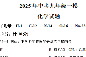 2025年江苏省连云港市东海县部分校中考第一次检测化学试题（含解析）